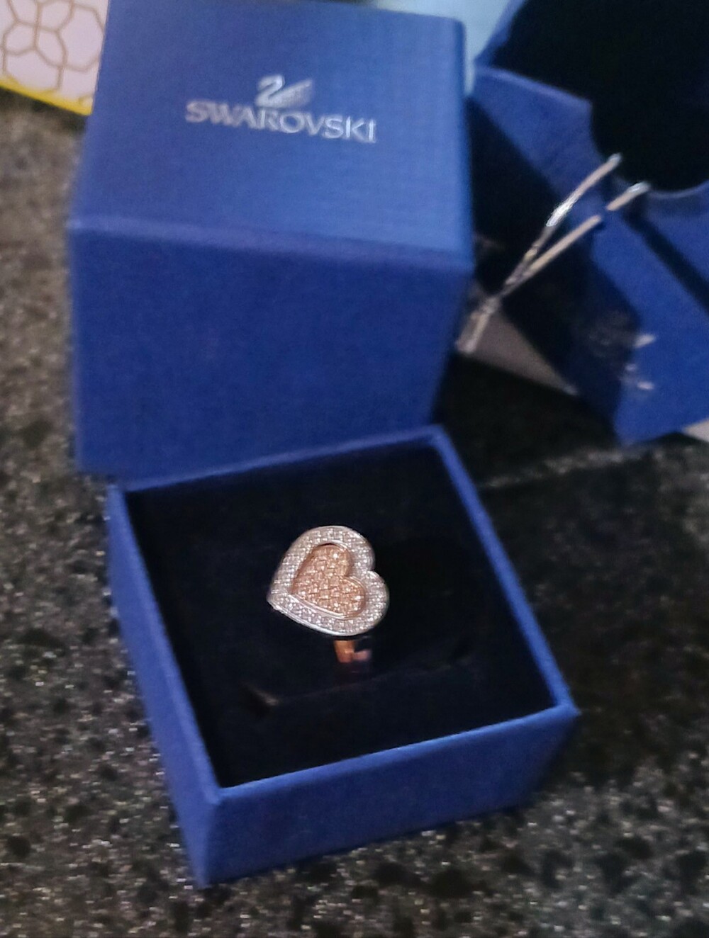 Swarovski Cupid Ring Interconnecting Hearts Size 6 New In box 52